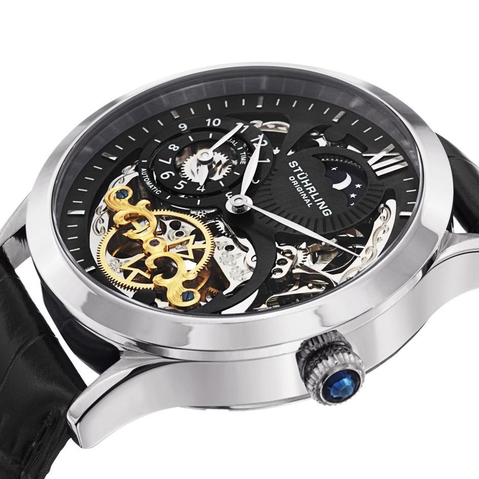 Stuhrling Original 571.33151 นาฬิกาผู้ชาย Stuhrling Original รุ่น 571.33151, Tempest II Automatic Skeleton Dual Time Men's Watch