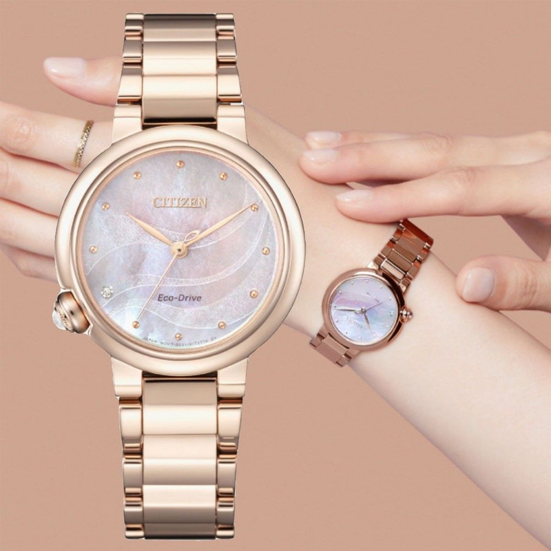 Citizen EM0917-81Y นาฬิกาผู้หญิง Eco-Drive Citizen L Rose Gold Women's Watch