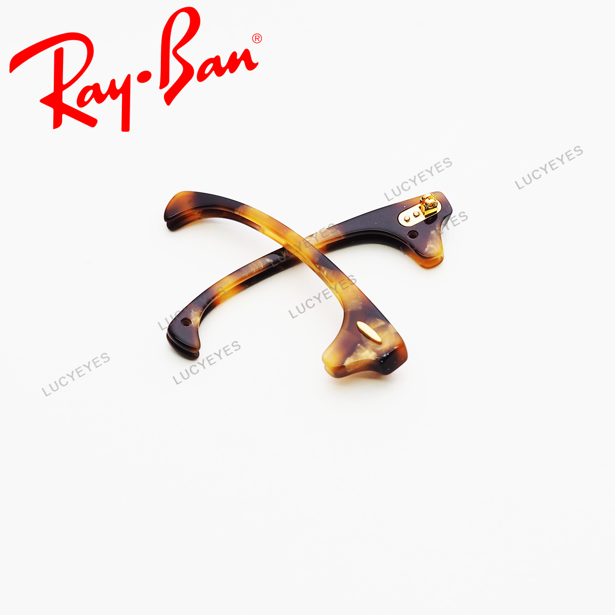 คิ้วสะพานแว่น RAYBAN CLUBMASTER แท้ 100% RB3016 1160 (สีกระน้ำตาล อะไหล่ทอง)