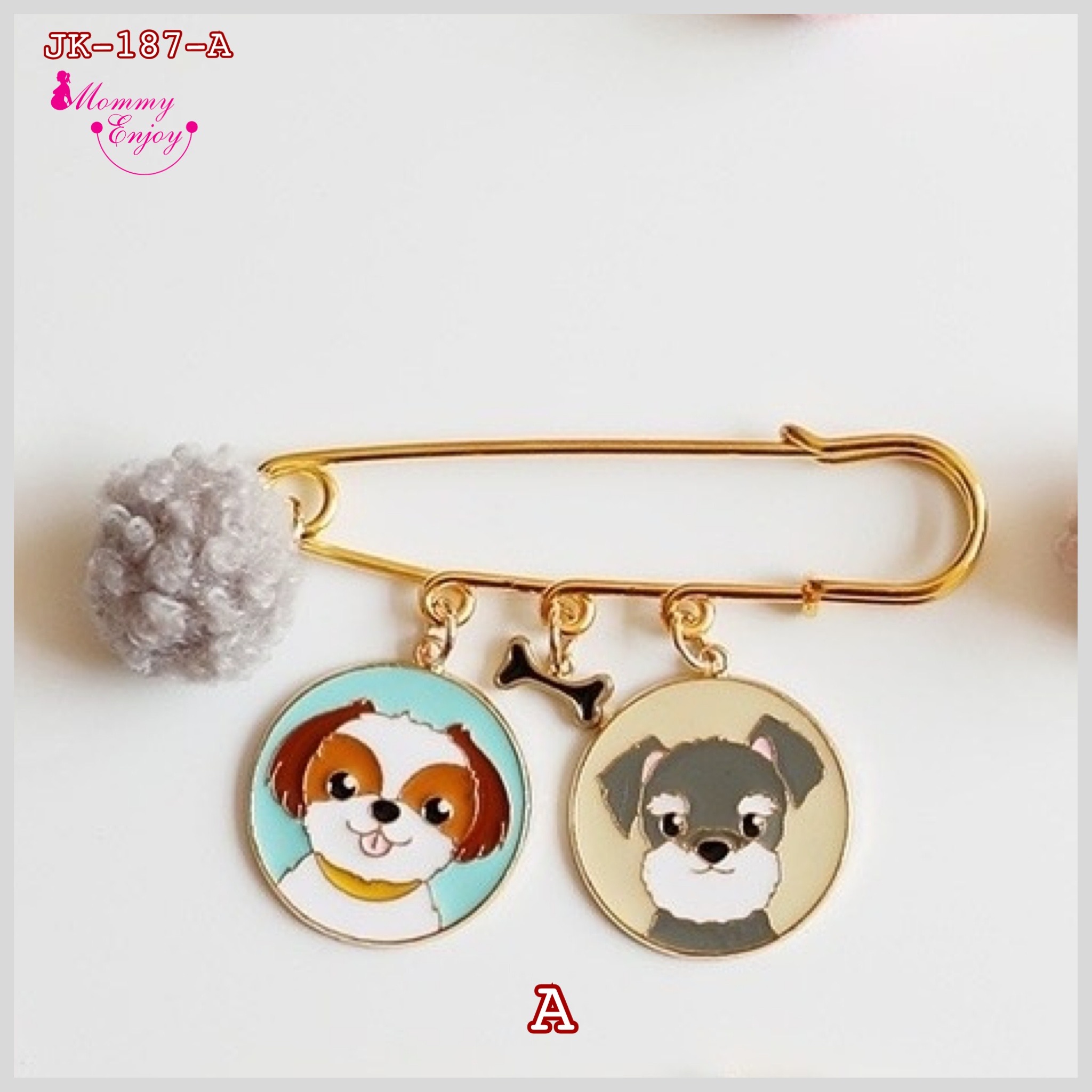 เข็มกลัดติดชุด เข็มกลัดคนท้อง ติดเพื่อความสวย หรือติดเพื่อความเชื่อก็ได้ น่ารักลงตัว เซตหมาน้อย