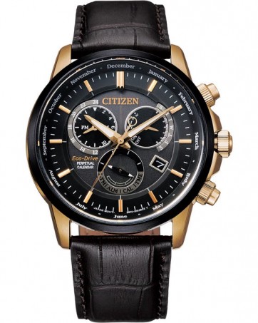 Citizen BL8156-12E นาฬิกาผู้ชาย Eco-Drive Chronograph Perpetual Leather Men's Watch