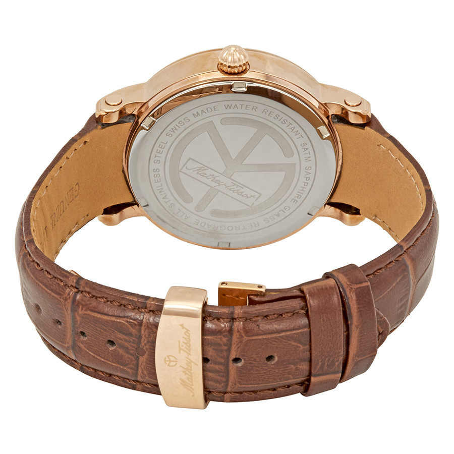 Mathey-Tissot H7020PI นาฬิกาผู้ชาย Retrograde White Dial Quartz Men's Watch