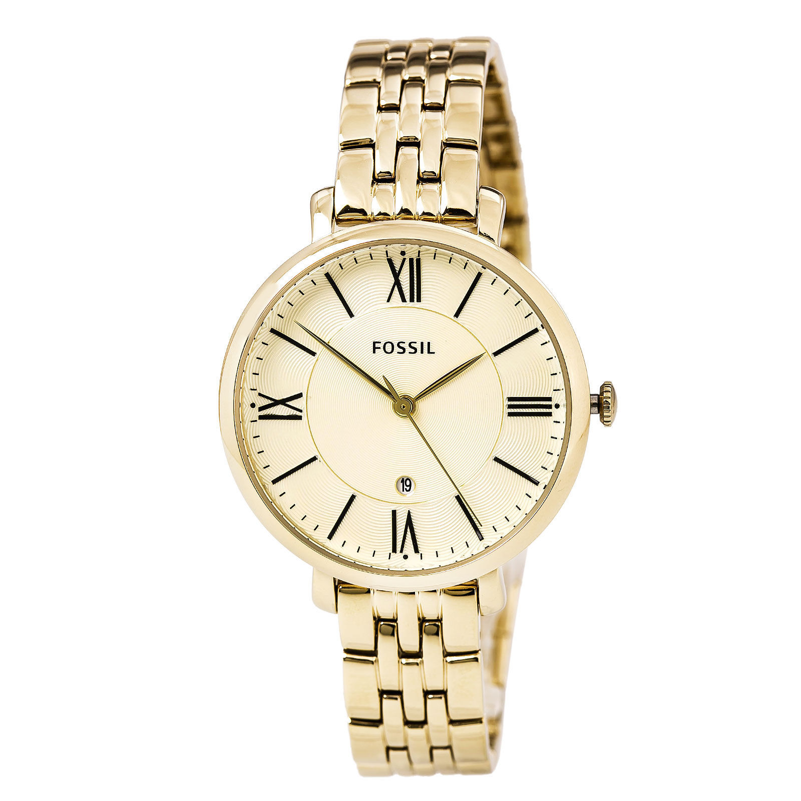 Fossil ES3434 นาฬิกาผู้หญิง Fossil รุ่น ES3434, Jacqueline Champagne Dial Gold-Tone Women's Watch
