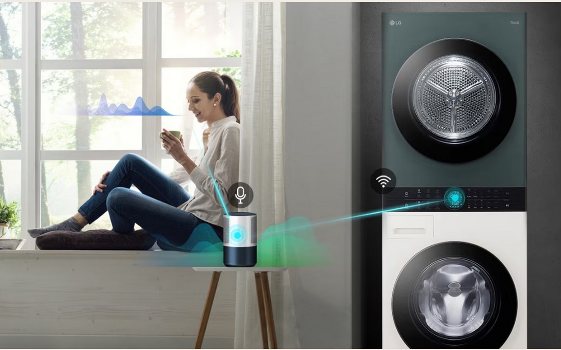 [ผ่อน0%10ด] LG Wash Tower ซักผ้า 14 กก. และอบผ้า 10 กก. WT1410NHEG ระบบ AI DD™ พร้อม Smart WI-FI control สั่งงานผ่านสมาร์ทโฟน (ชลบุรีส่งฟรี)