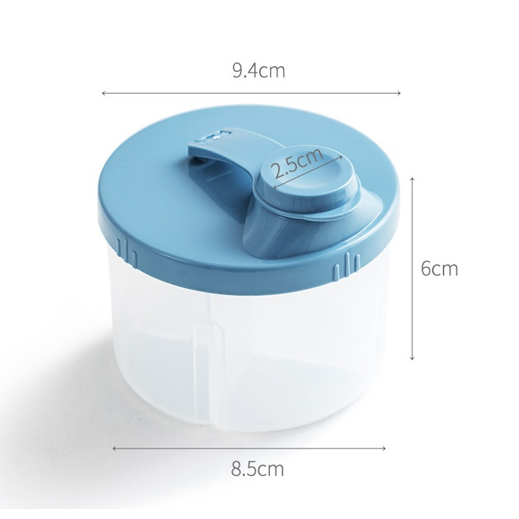 กล่องนมผงพกพา สี่ช่อง หมุนได้ กล่องเก็บอาหารเสริม