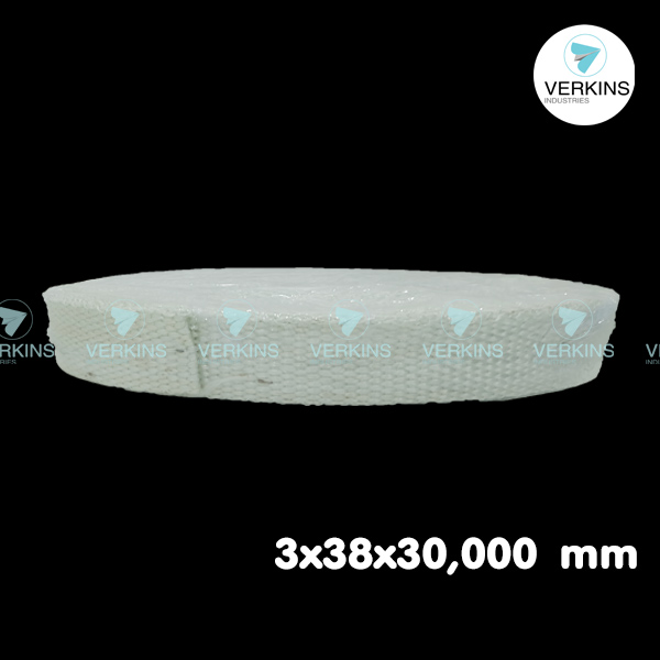 Fiberglass Tape ( เทปกันความร้อน ไฟเบอร์กลาส ) อุณภูมิ 550 C ขนาด 3x38x30,000 mm