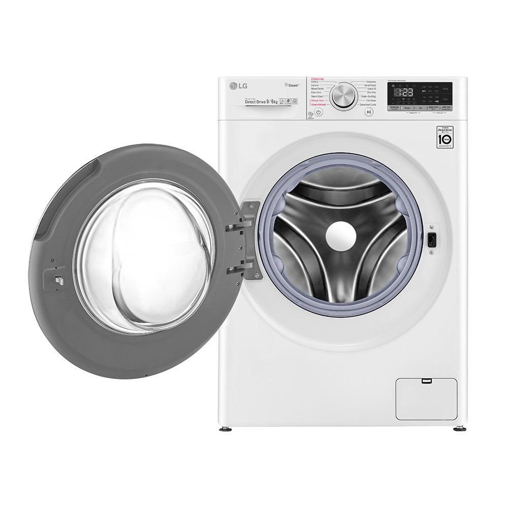 [ผ่อน0% 10ด] LG เครื่องซักผ้า อบผ้า ฝาหน้า ซัก 9 อบ 6 kg) รุ่น FV1409D4W 1400 rpm (ชลบุรี ส่งฟรี)