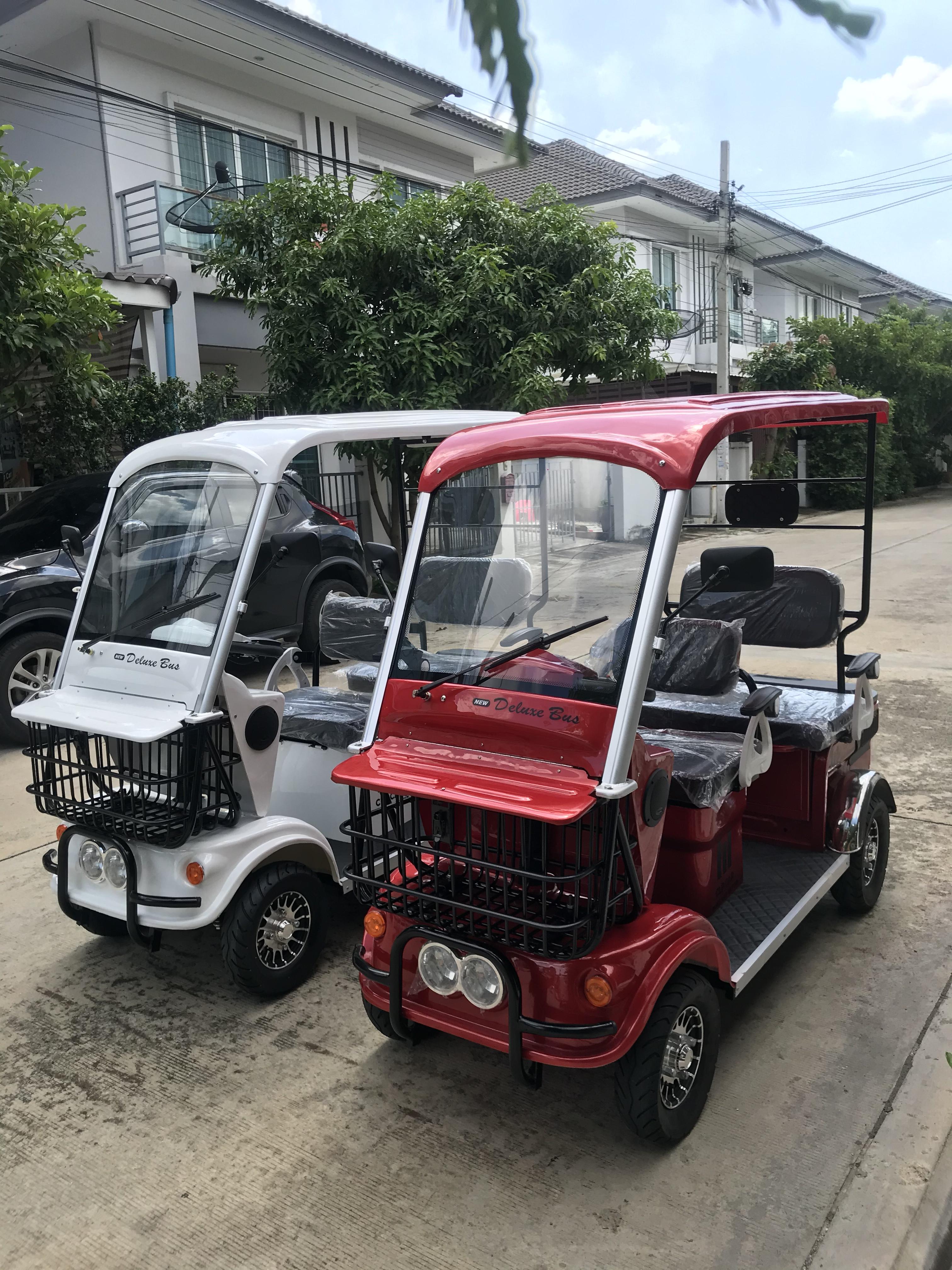 รถไฟฟ้า 4 ล้อ 3 ที่นั่ง รุ่น M-01 ยี่ห้อ CLP CAR สีแดง ขับแฮนด์บิด