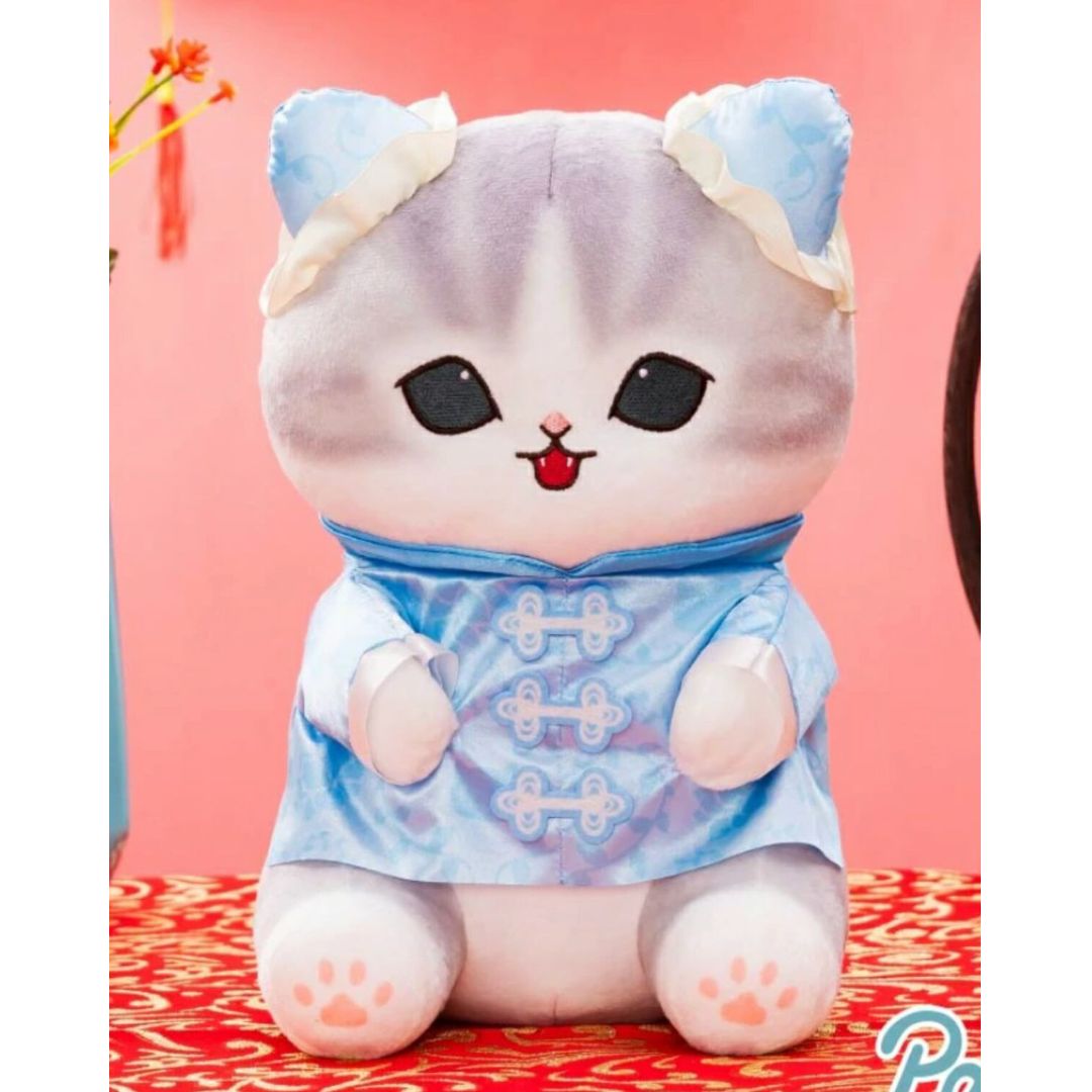 [พร้อมส่ง] ตุ๊กตา Mofusand China Cat แมวโมฟุ แมวเทา ใส่ชุดจีน ขนาด สูง 28 cm 【チャイナにゃん】mofusand チャイナにゃん BIG ぬいぐるみ