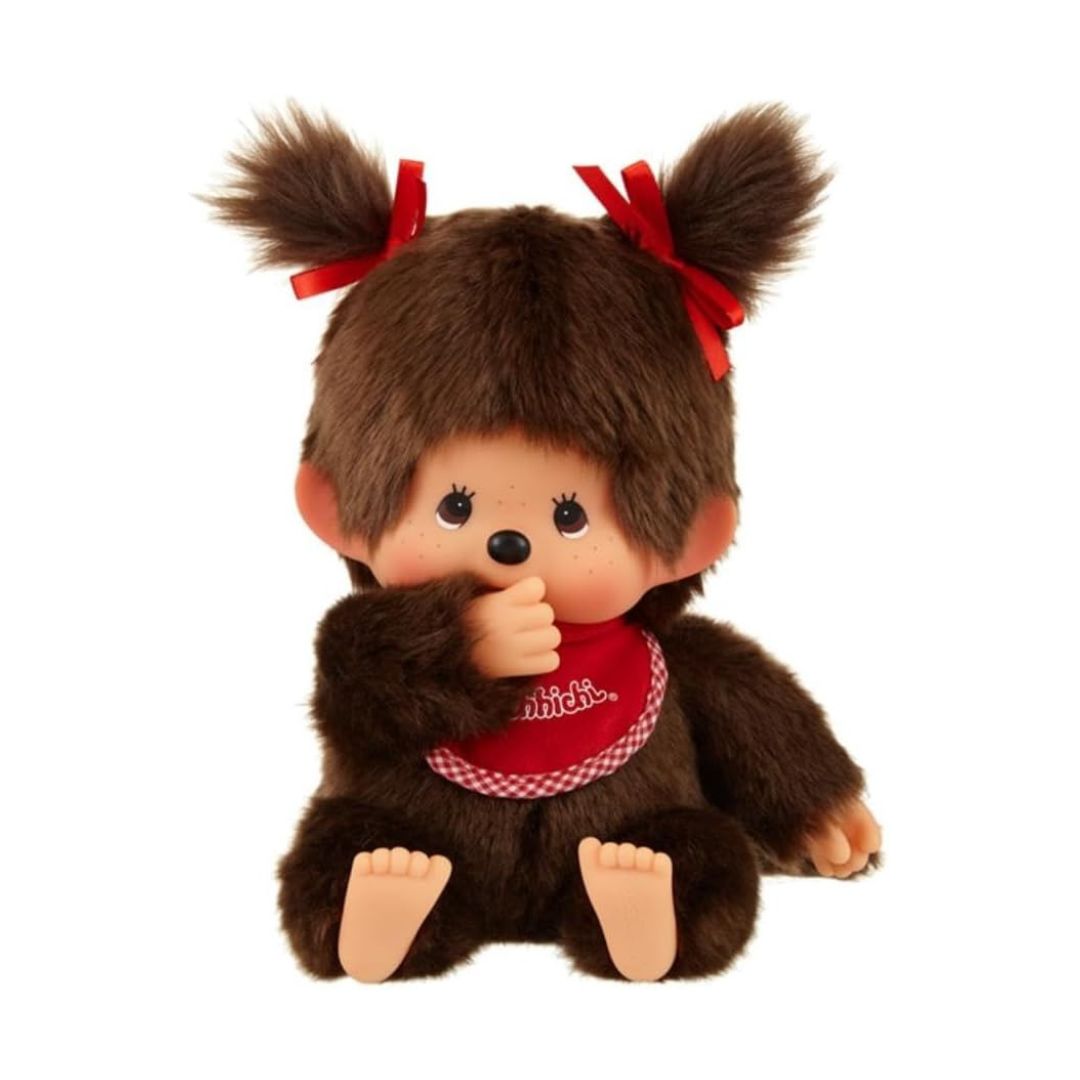[PRE-ORDER] ตุ๊กตา ม่อนชิชิ 2 แกละ Size M ม่อนชิชิจัง Monchhichi Girl H22 x W16 x D13 cm นำเข้าจากญี่ปุ่น