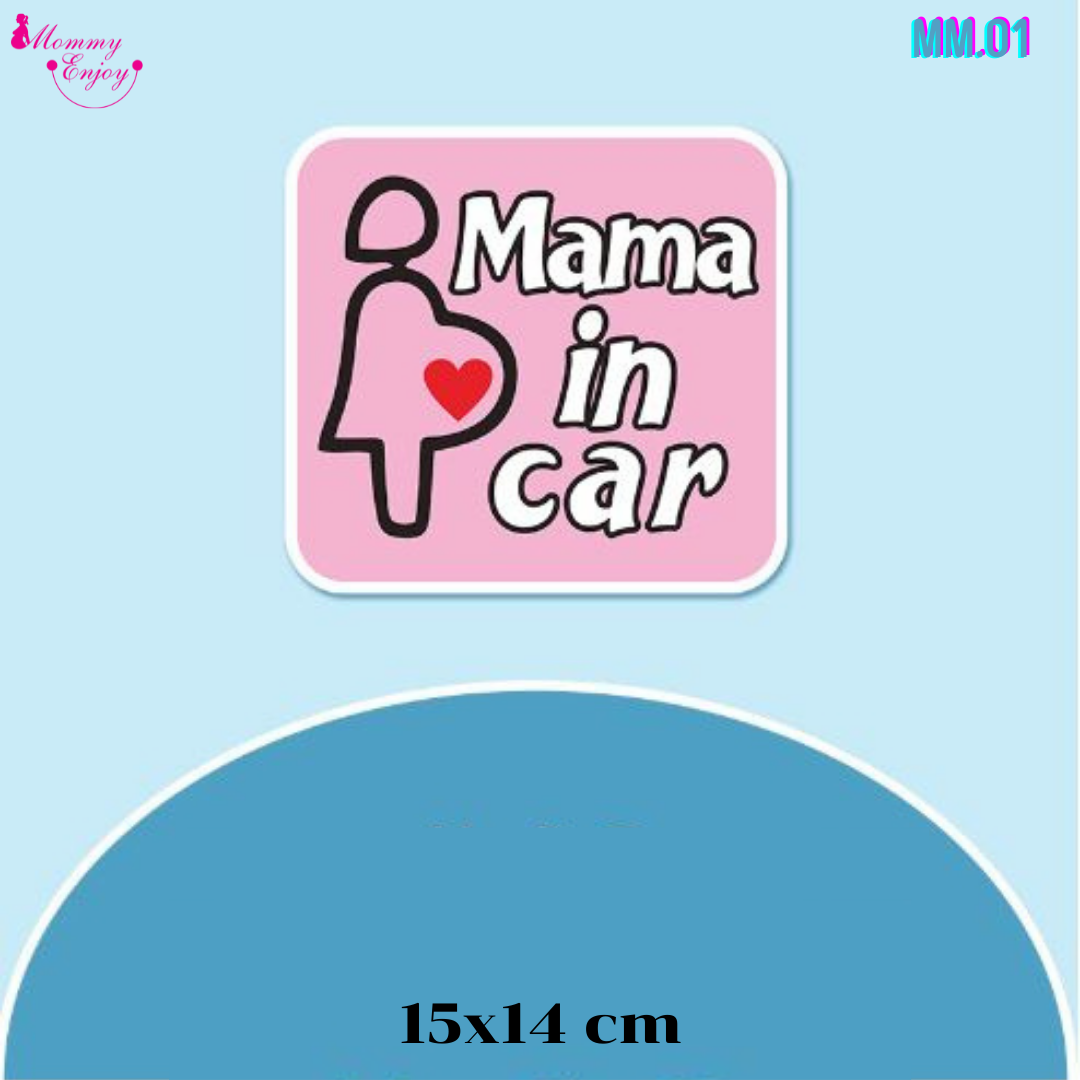 สติ๊กเกอร์ mama in car สติ๊กเกอร์อย่างดี สะท้องแสง เห็นชัดทั้งกลางวันและกลางคืน