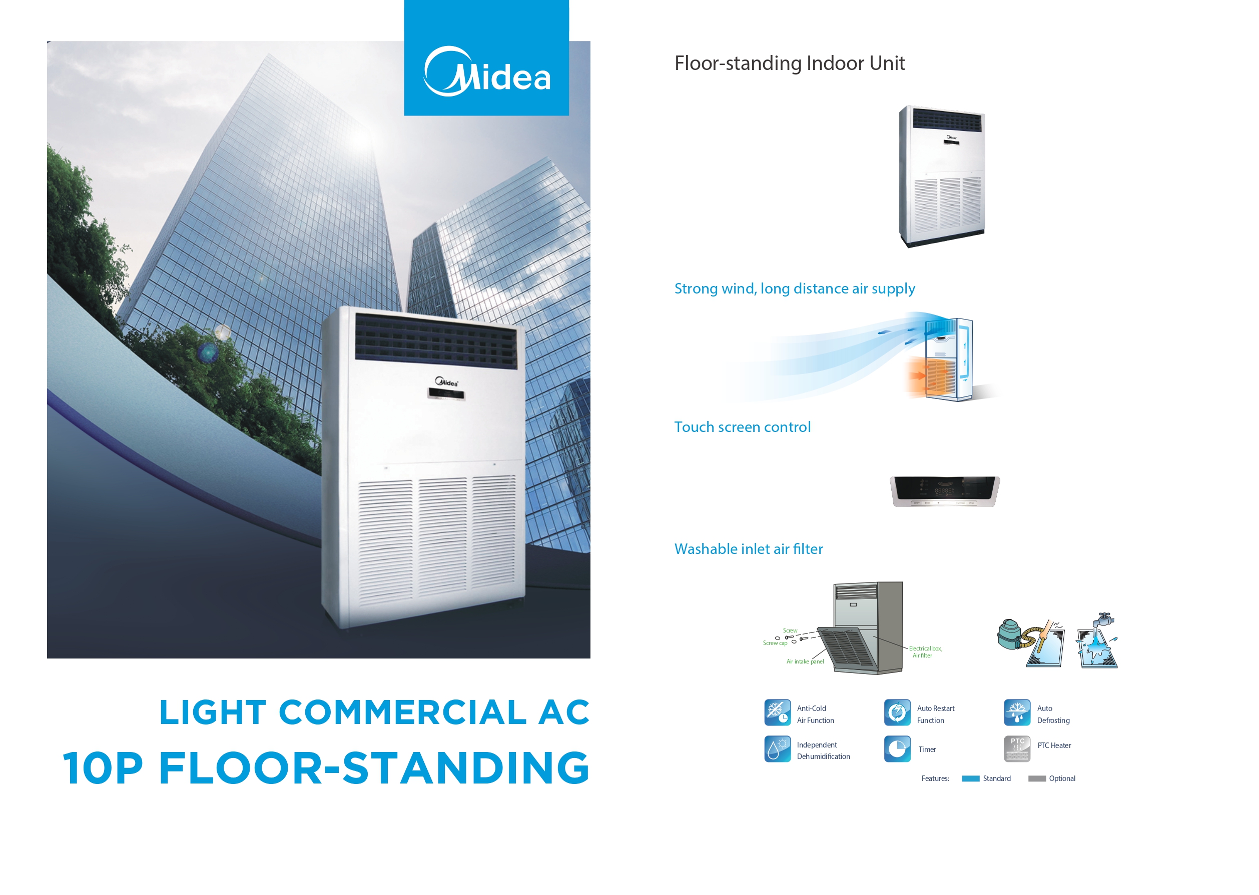 แอร์ MIDEA แบบตู้ตั้งพื้น ขนาด 96,000 BTU รุ่น MFA-96CRDN1/MOUC-96CDN1-R