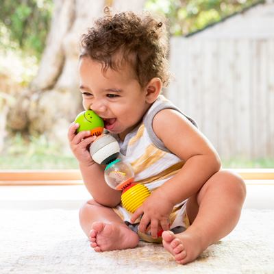 *แถมฟรี แปรงซิลิโคนสวมนิ้ว* Infantino ของเล่นเด็กเล็ก ลูกบอลกิจกรรมหนอนผีเสื้อ