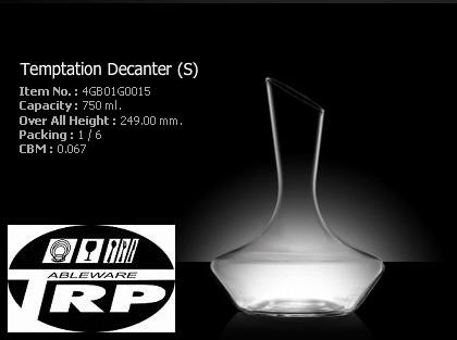 โถแก้วคาราฟ,ดีแคนเตอร์,Carafe,Decanters,รุ่น 4GB01G0015,ความจุ 750 ml,Ocean Glass,Tableware,Thai แพ็ค1/6ใบ,กล่อง