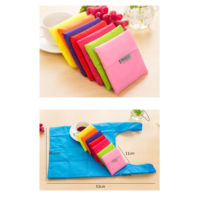 ถุงช้อปปิ้งพกพา พับได้ กระเป๋าช้อปปิ้ง โพลีเอสเตอร์