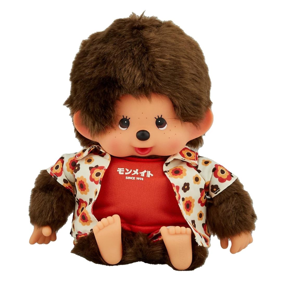 [PRE-ORDER] Monchhichi ตุ๊กตาม่อนชิชิคุง ใส่เสื้อลายดอกไม้ Size M : H26 × W16 × D10 cm นำเข้าจากญี่ปุ่น セキグチ モンチッチ モンメイト(オレンジ) モンチッチ M 男の子 ぬいぐるみ 203055