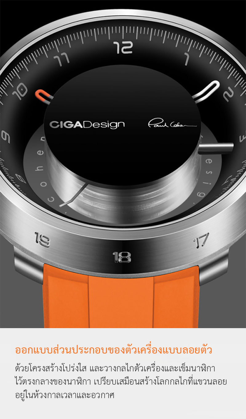 (ประกันศูนย์ไทย 1 ปี) CIGA Design U Series Black Hole Titanium Mechanical Watch - นาฬิกาออโตเมติกซิก้า ดีไซน์ รุ่น Black Hole Titanium