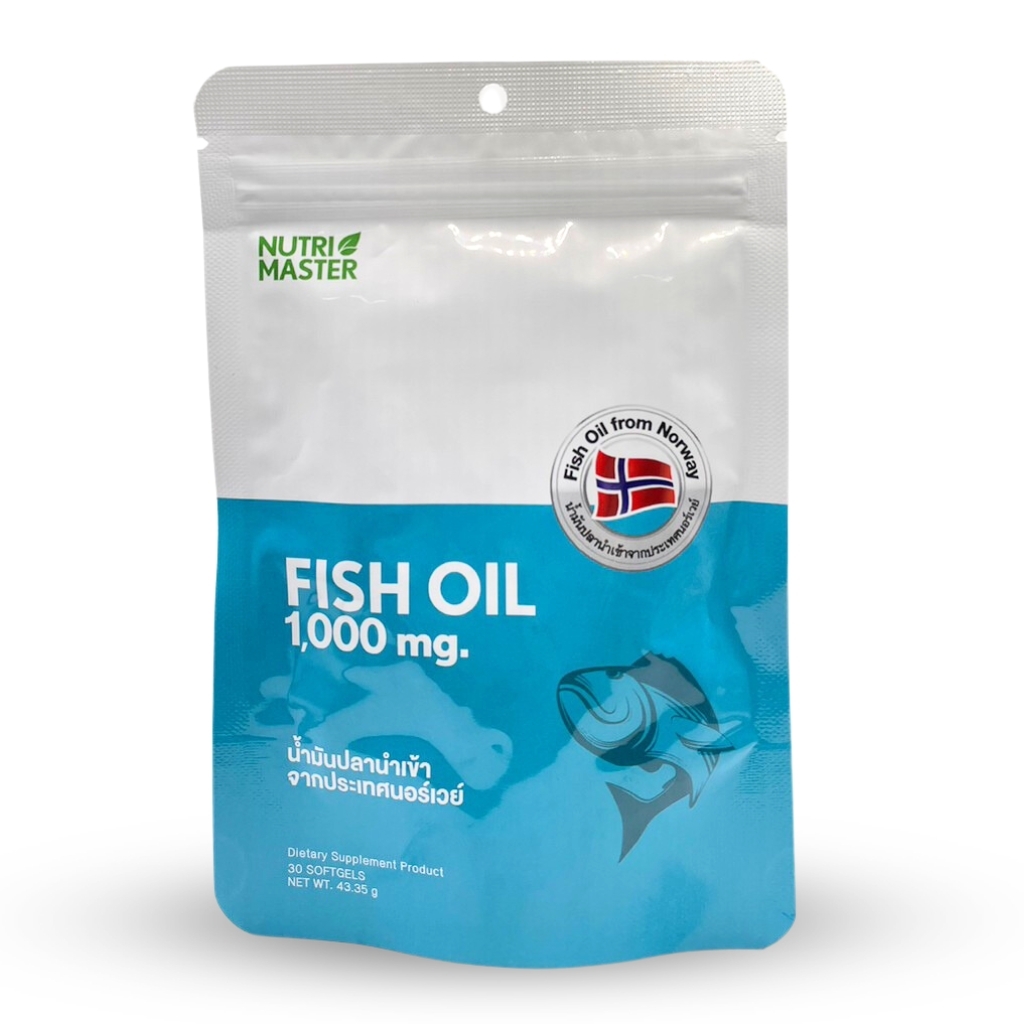 NUTRI MASTER FISH OIL1000 mg แบบซอง 30 แคปซูล (น้ำมันปลาจากประเทศนอร์เวร์)