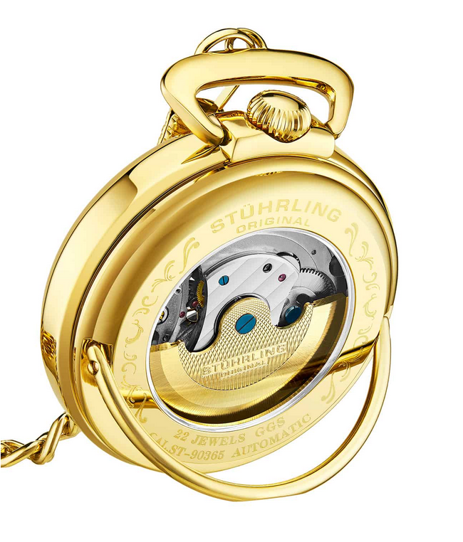 Stuhrling Original 991.02 นาฬิกาพก Mechanical Vintage Stainless Steel Pocket Watch
