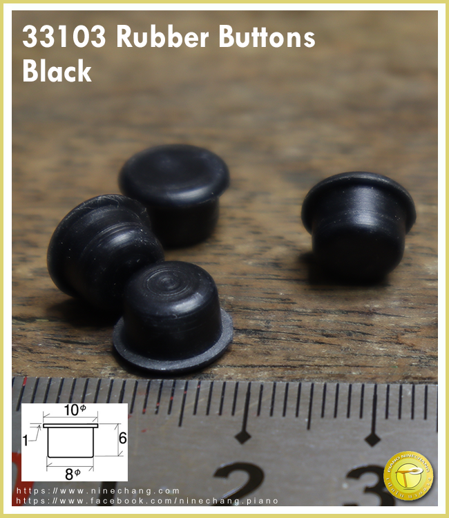 33103 Rubber Buttons Black
