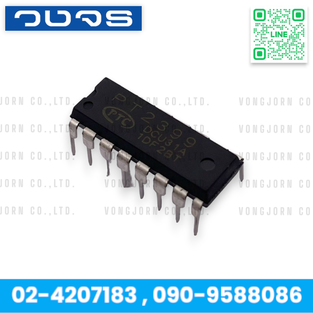 IC PT2399 Echo Audio Porcessor equiped with ADC,DAC High Sampling Frequency ,Internal Memory of 44K Internal VCO, Low Distortion less than 0.5% ไอซี DIP-16