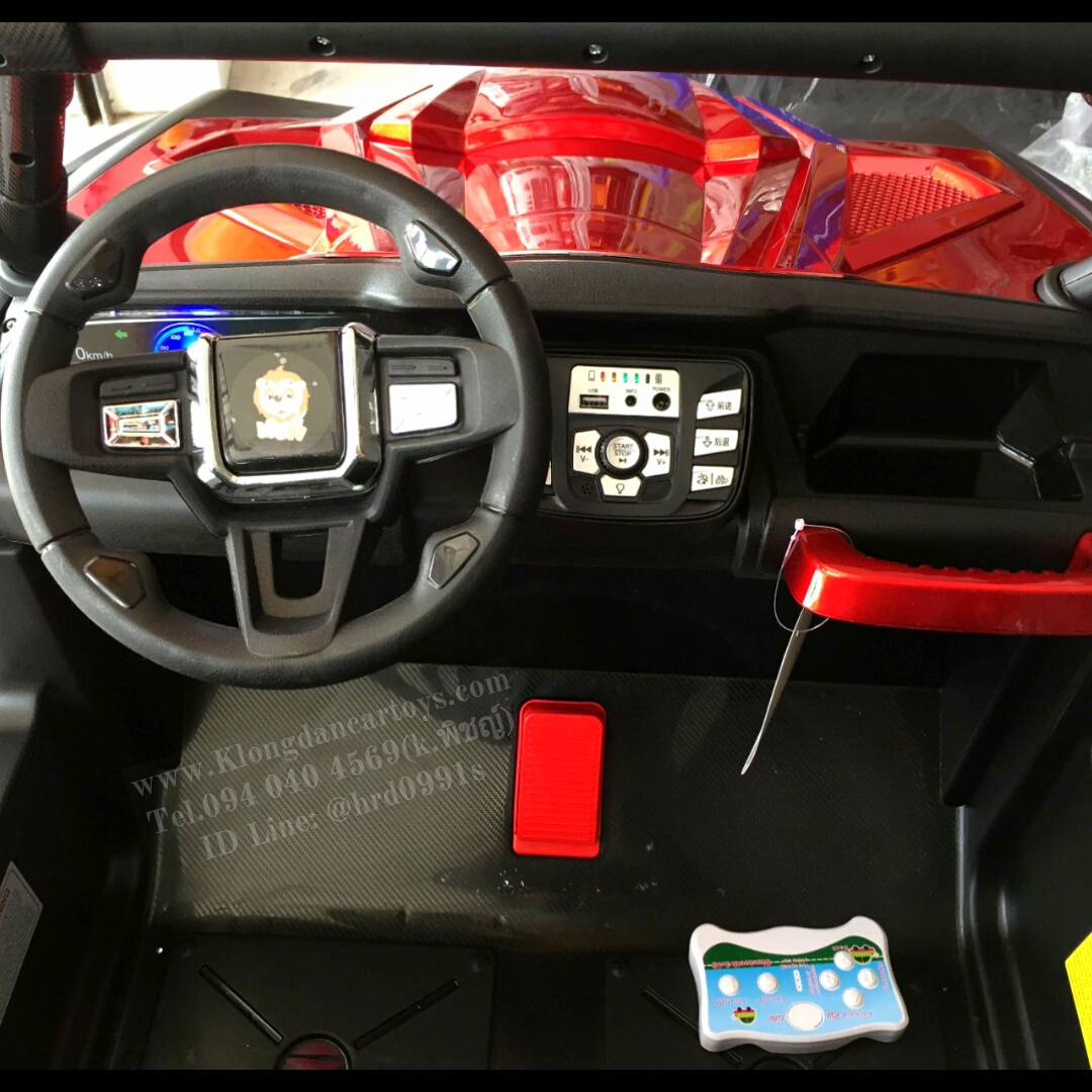 รถแบตเตอรี่เด็กนั่ง2คนบักกี้2018💥คันใหญ่ที่สุด💥 *ขับ4มอเตอร์ แบต12v10a, ต่อบูลทูธมือถือได้* (ออกตัวสมูท, มีโช้คอัพจริง, ต่อบูลทูธมือถือ เล่นUSB AUXและเล่นFMได้, มีรีโมทบูลทูธ, ท้ายมีช่องเก็บของ)