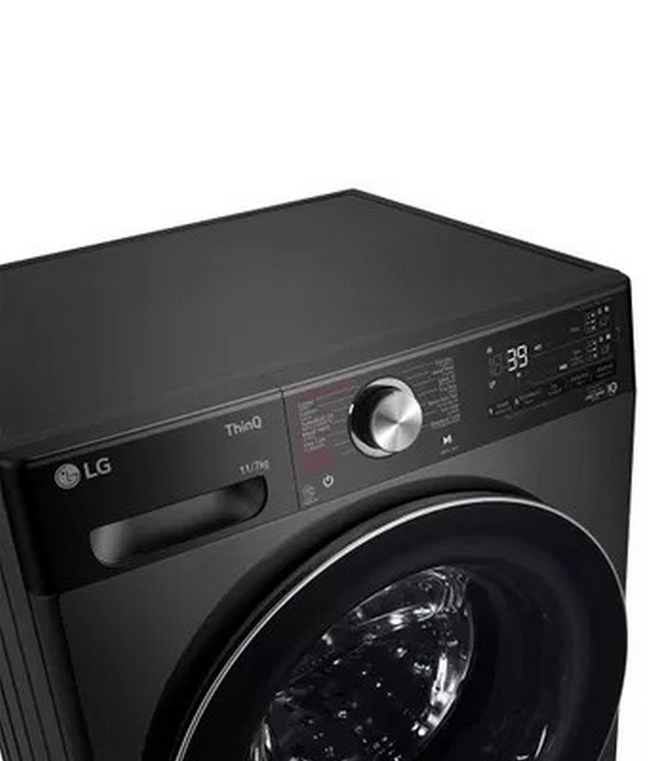 [ผ่อน0%] LG เครื่องซักผ้าฝาหน้า LG FV1411H2BA ซัก 11 Kg / อบ 7 Kg ดำ ทันสมัย (ชลบุรีส่งฟรี)