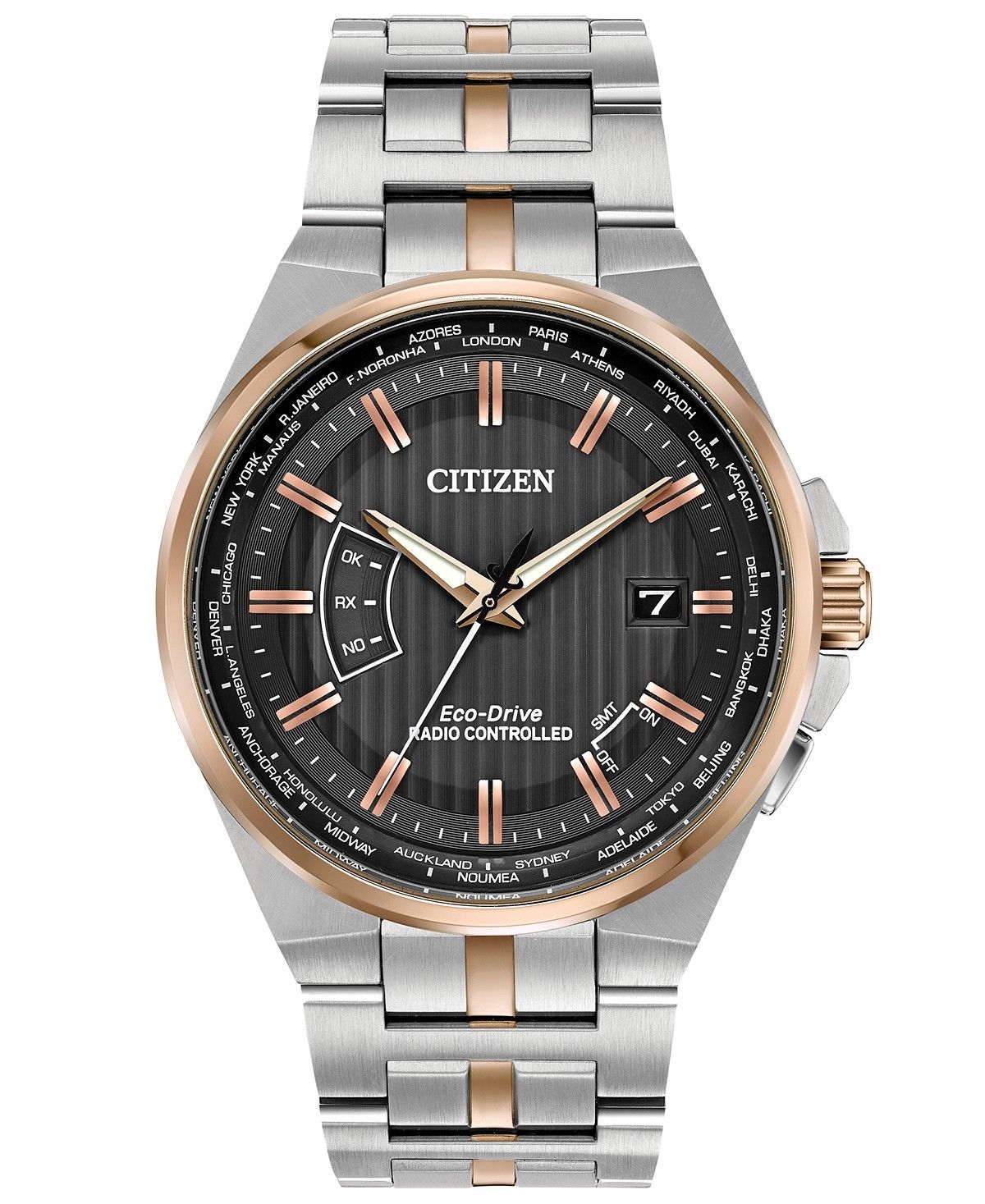 Citizen CB0166-54H นาฬิกาผู้ชาย Eco-drive World Perpetual A-T Radio-Controlled Men's Watch