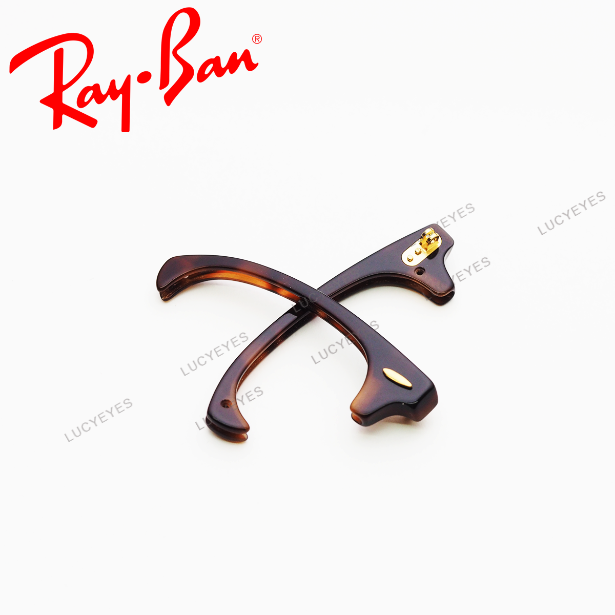 คิ้วสะพานแว่น RAYBAN CLUBMASTER แท้ 100% RB3016 W0366 (สีกระเงา อะไหล่ทอง)