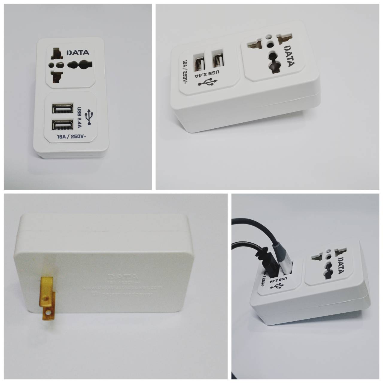 ปลั๊กไฟสำเร็จรูป 2ช่อง+USB2.4A