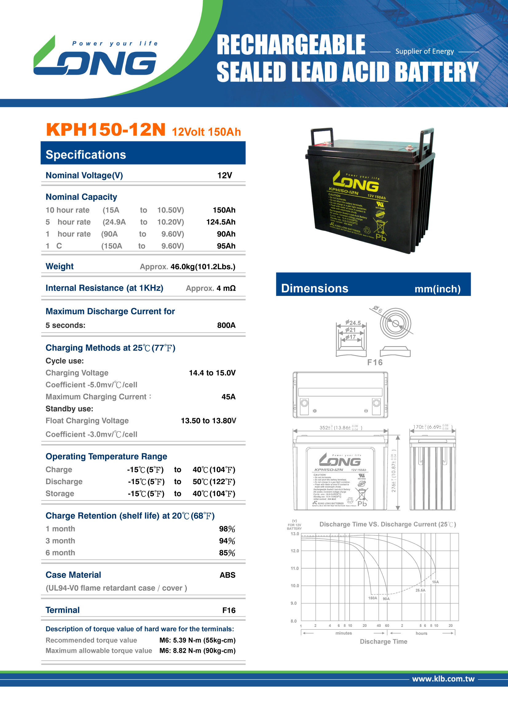 12V 150AH LONG