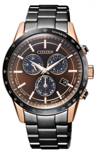 Citizen BL5496-53E นาฬิกาผู้ชาย Eco-Drive Chronograph Tachymeter Light in Black Amber Edition Men's Watch