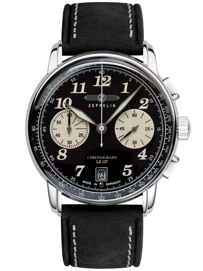 Zeppelin 8674-3 นาฬิกาผู้ชาย LZ127 Graf Zeppelin Chronograph Quartz Men's Watch Made In Germany