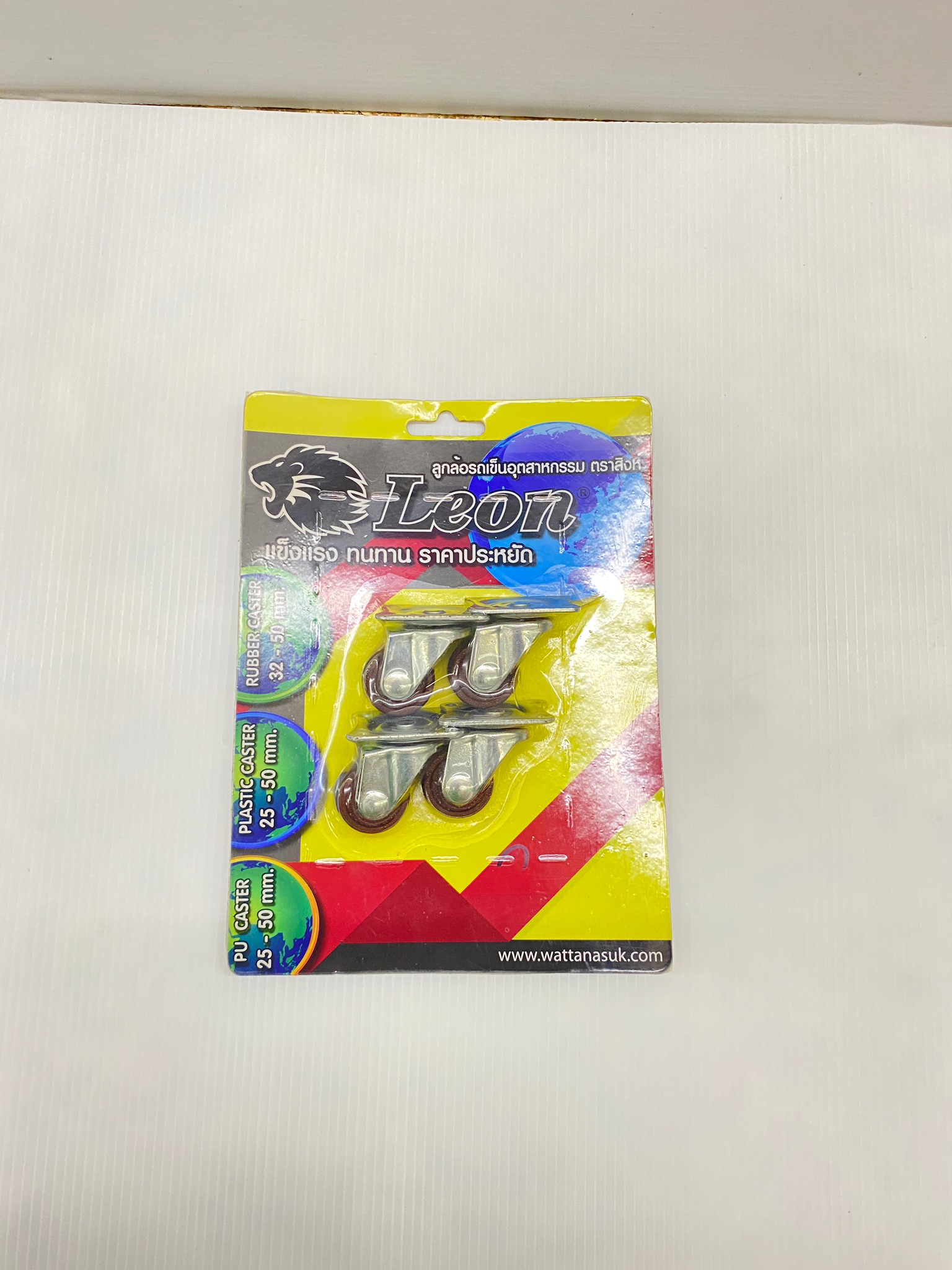 LEON ล้อพลาสติกโพลียูรีเทน แป้นหมุน 25 mm. (แบบแพ็ค 4 ชิ้น) #JLP3000
