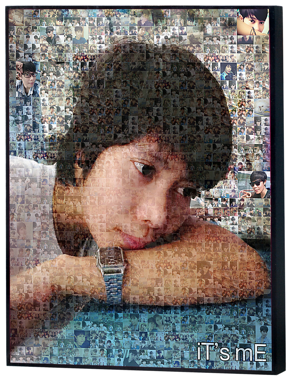 Mosaic Photo ขนาด16x20 นิ้ว กรอบลอยด้าน