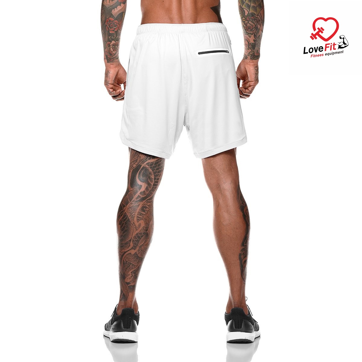 กางเกงออกกำลังกายผู้ชายขาสั้น กางเกงวิ่งชาย 2in1 มีซับในและช่องใส่ของในตัว ใส่สบายทรงสวย