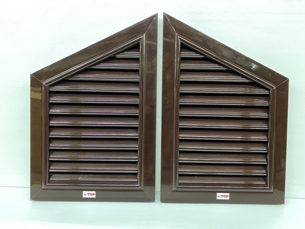 จั่วระบายอากาศ เกล็ดจั่ว จั่วช่องลม PVC ขนาด 40x60 ซม. (1คู่) รุ่น GA-A สีน้ำตาล TOP ของแท้ 100%