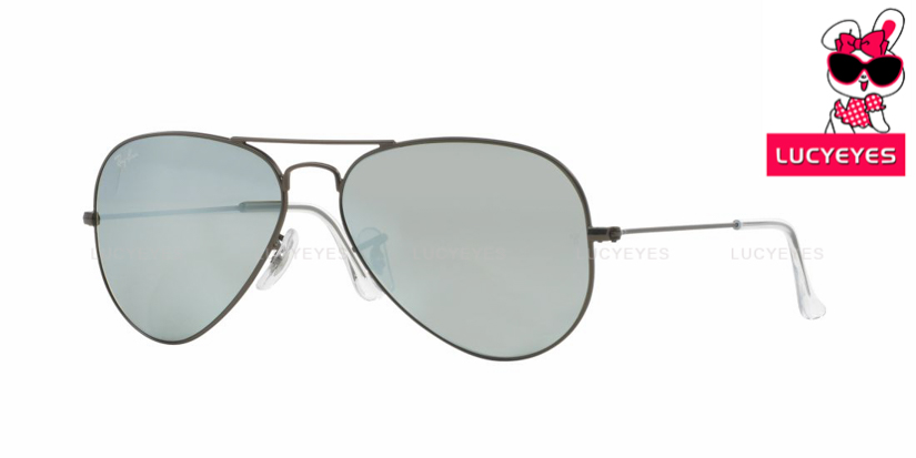 RAYBAN RB3025 029/30 AVIATOR Size 55,58 กรอบMATTE GUNMETAL เลนส์ปรอทเงิน