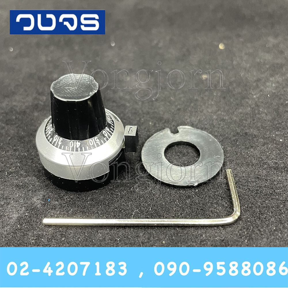 ลูกบิดH-23-6A 4mm/6.35mm 10turns Plastic