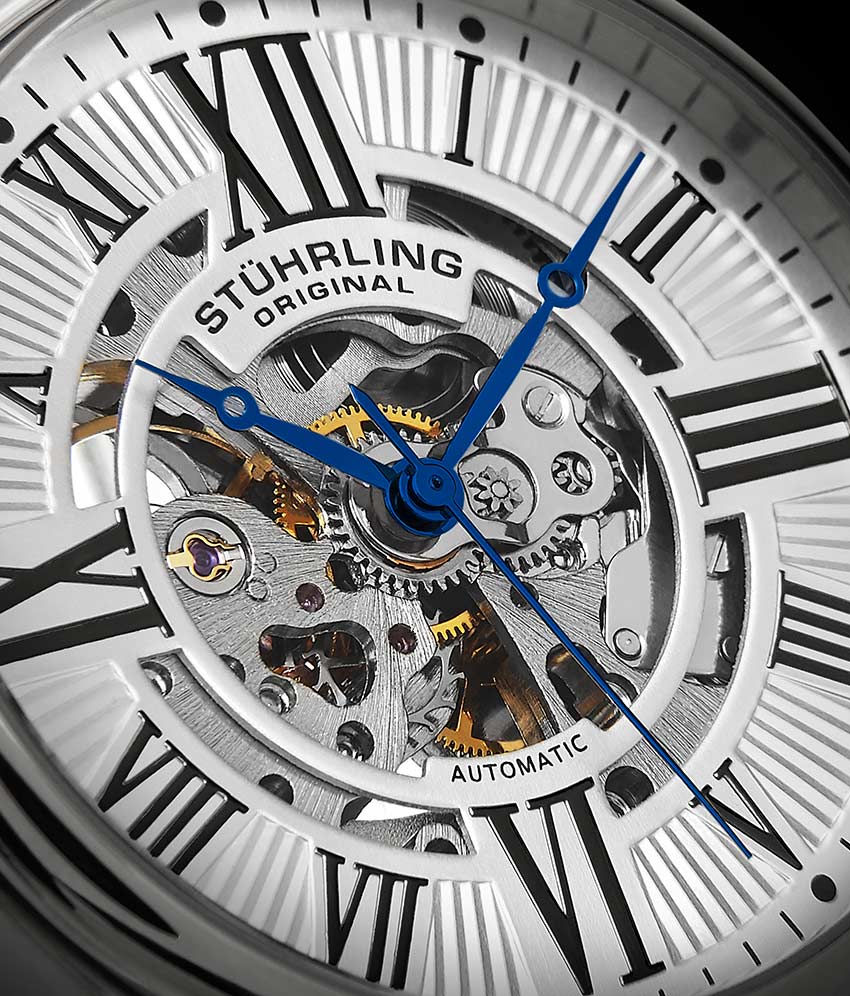 Stuhrling Original 747.01 นาฬิกาผู้ชาย Stuhrling Original รุ่น 747.01, Atrium Automatic Skeleton Leather Strap Men's Watch