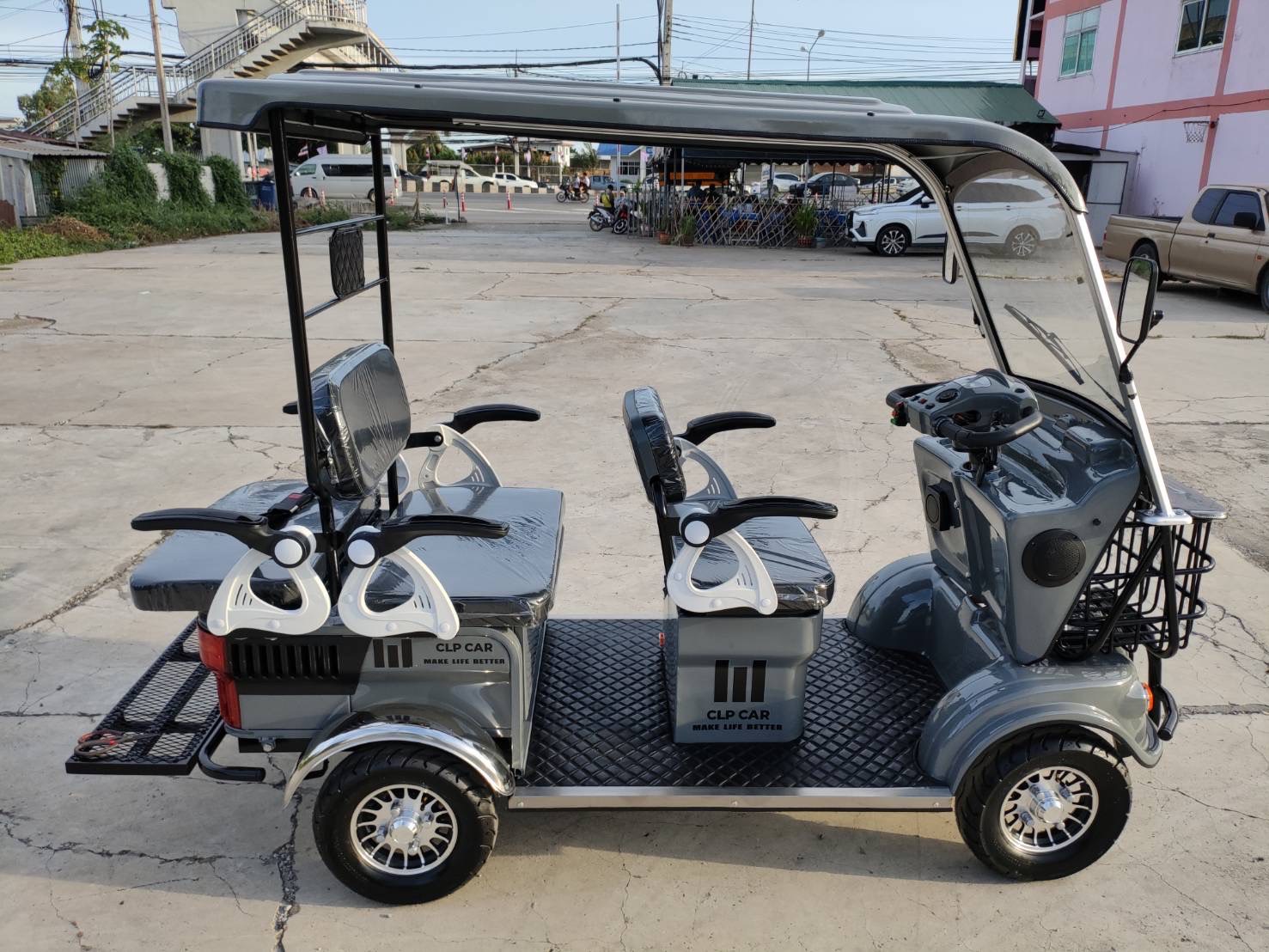 รถไฟฟ้า 4 ล้อ รุ่น M-01T 4-5 ที่นั่ง สีเทา