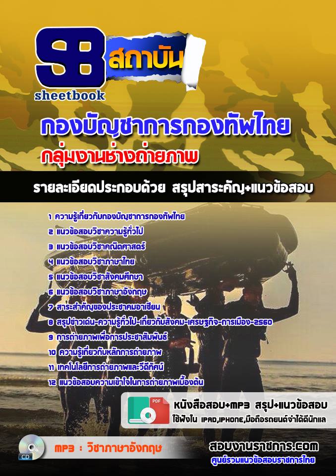 สรุปแนวข้อสอบกลุ่มงานช่างถ่ายภาพ กองทัพไทย อัปเดตใหม่ 2567