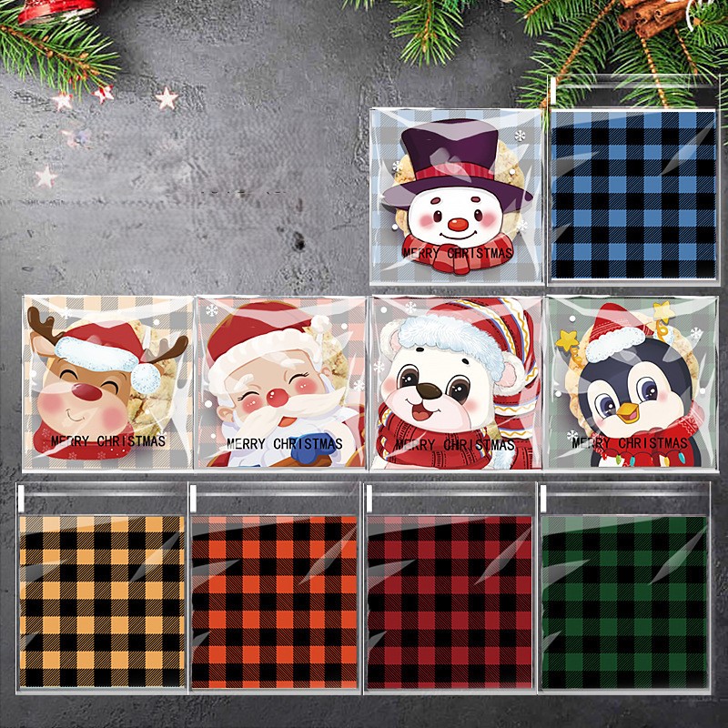 ถุงคุ๊กกี้ ฝากาว ขนาด 10x10 ซม. (95-100 ใบ) ลายฮาโลวีนและคริสต์มาส