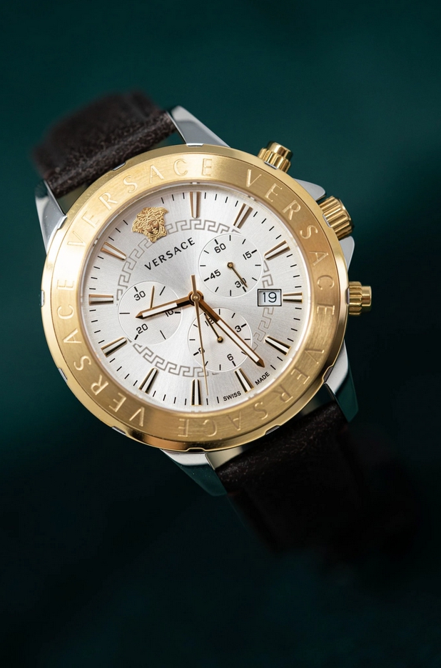 Versace VEV601323 นาฬิกาผู้ชาย Signature Chronograph Quartz Swiss Made Men's Watch