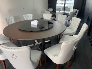 Round Table 圆桌会议 餐桌 中式餐桌 配有旋转镜组 โต๊ะกลมโต๊ะกลมพับขาหน้าขาวโฟเมการ์ขาเหล็กชุปโครเมี่ยมโต๊ะประชุมโต๊ะโรงแรม Tablechairthai / โต๊ะเก้าอี้ไทย
