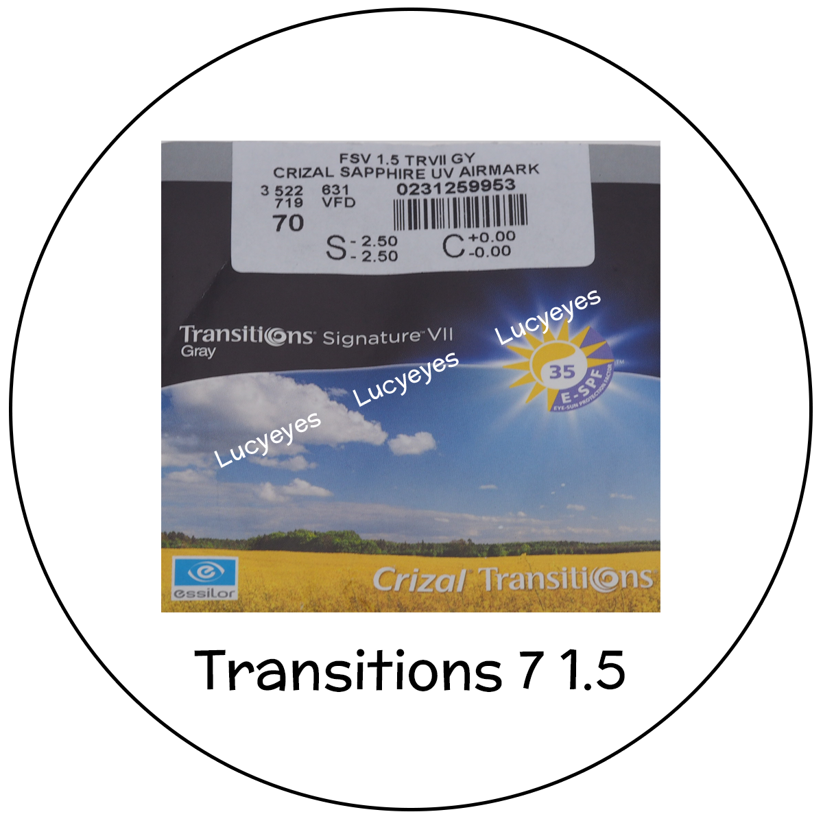 เลนส์ Essilor Transition 7 1.50