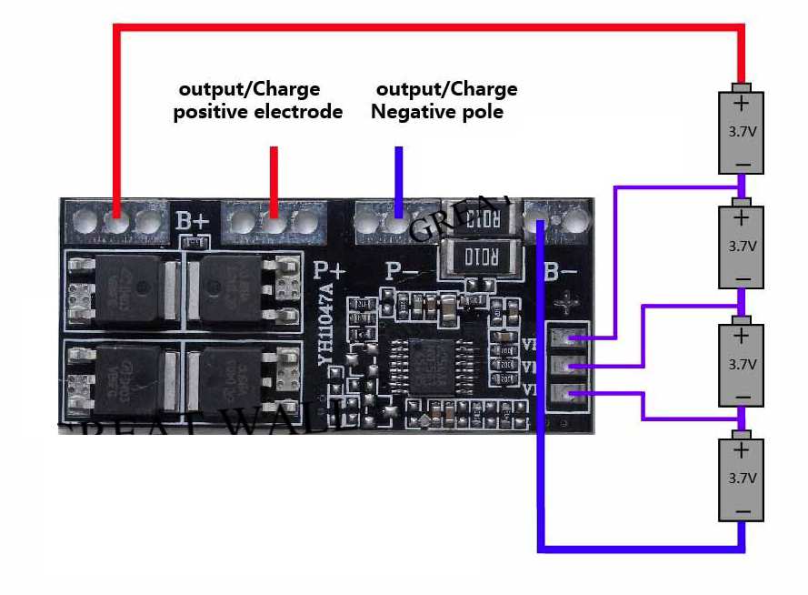 4S 15A Li-ion Lithium Battery 18650 Charger Protection Board 14.8V