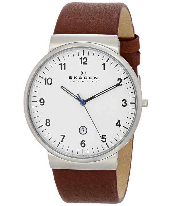 Skagen SKW6082 นาฬิกาผู้ชาย Skagen รุ่น SKW6082, Ancher Brown Leather Strap Men's Watch