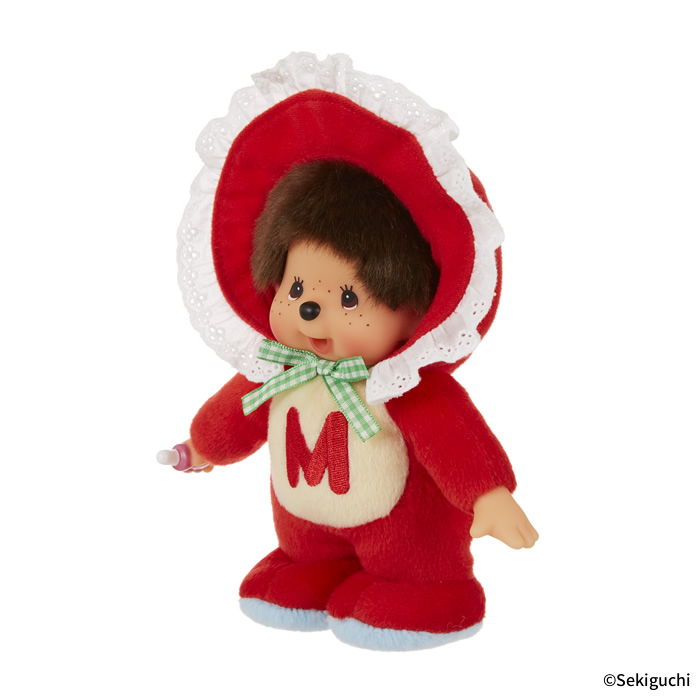 [PRE-ORDER] Monchhichi Red Retro Series ตุ๊กตาม่อนชิชิ ชุดสีแดง Size S 21 x 13 x 7 cm นำเข้าจากญี่ปุ่น レトロチックモンチッチ Sサイズ レッド