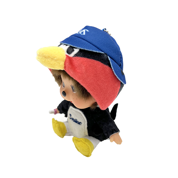 [PRE-ORDER] พวงกุญแจ ตุ๊กตา ม่อนชิชิ Size SS Monchhichi Tsubakuro Mascot Keychain ทีมเบสบอลญี่ปุ่น Tokyo Yakult Swallows 【祝・つば九郎30周年記念】モンチッチ×つば九郎マスコット